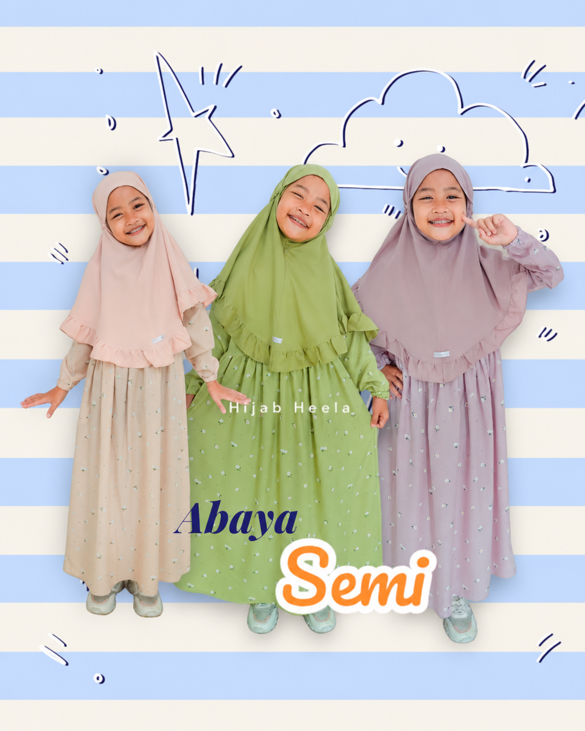 Abaya Semi voor meisjes ā cover ā Hijab Heela