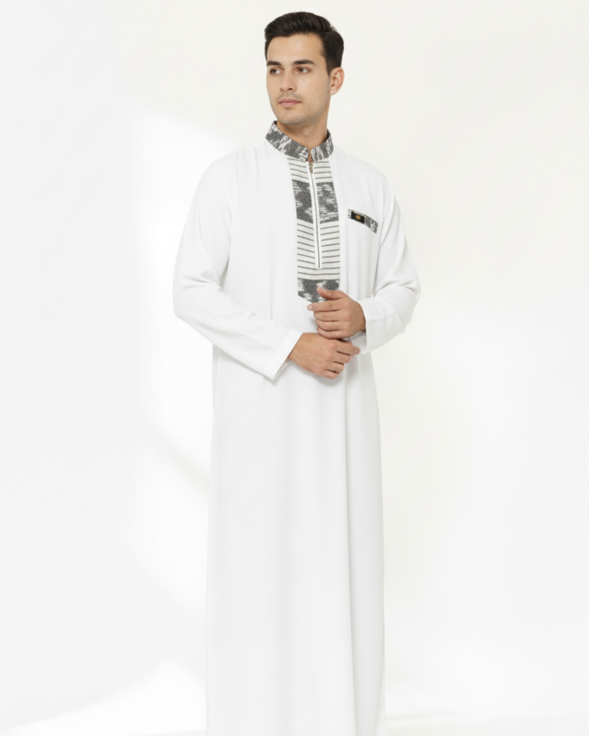 White Qamis on Model