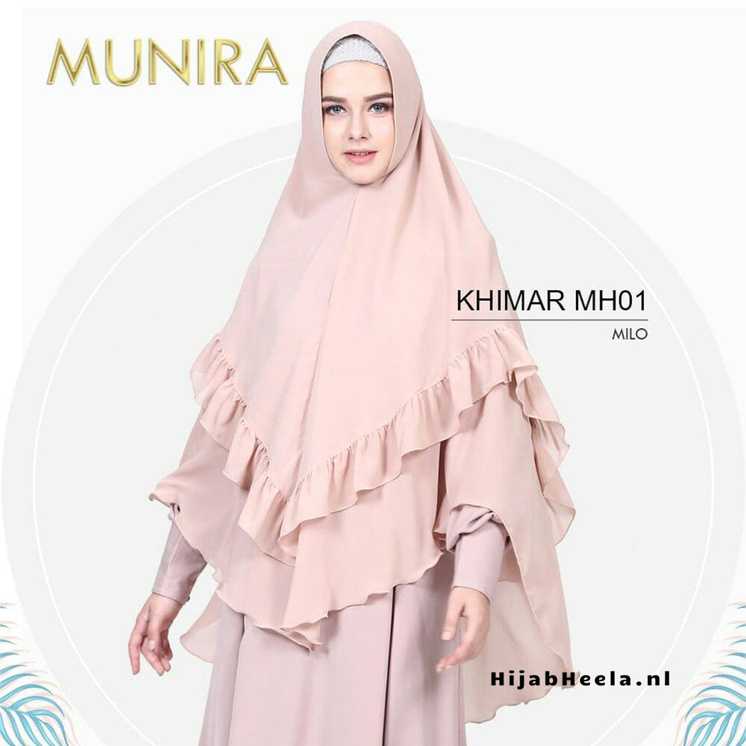 Khimar Dames ā MH01 van Munira, productfoto 1. De afgebeelde abaya is niet inbegrepen.