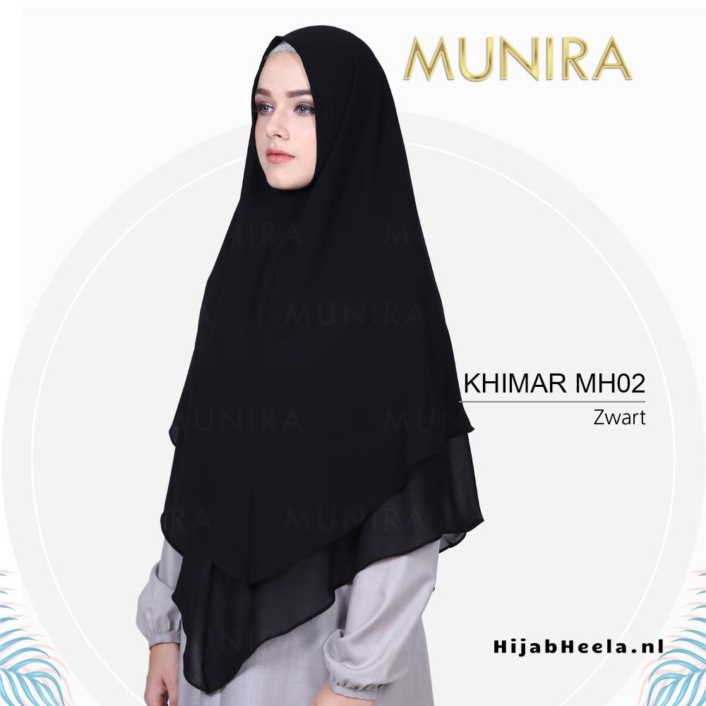 Khimar Dames ā MH02 van Munira, productfoto 1. De afgebeelde abaya is niet inbegrepen.