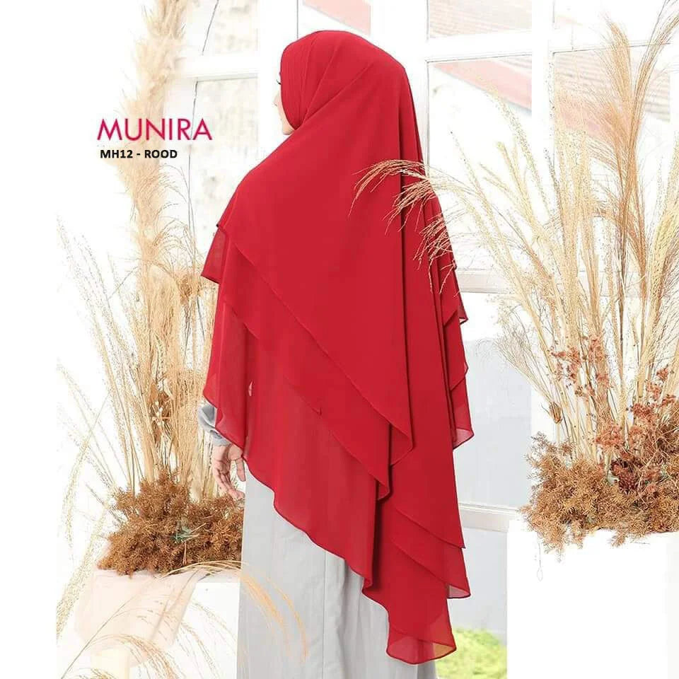Khimar Dames ā MH12 Zacht Kapje van Munira, productfoto 4. De afgebeelde abaya is niet inbegrepen.