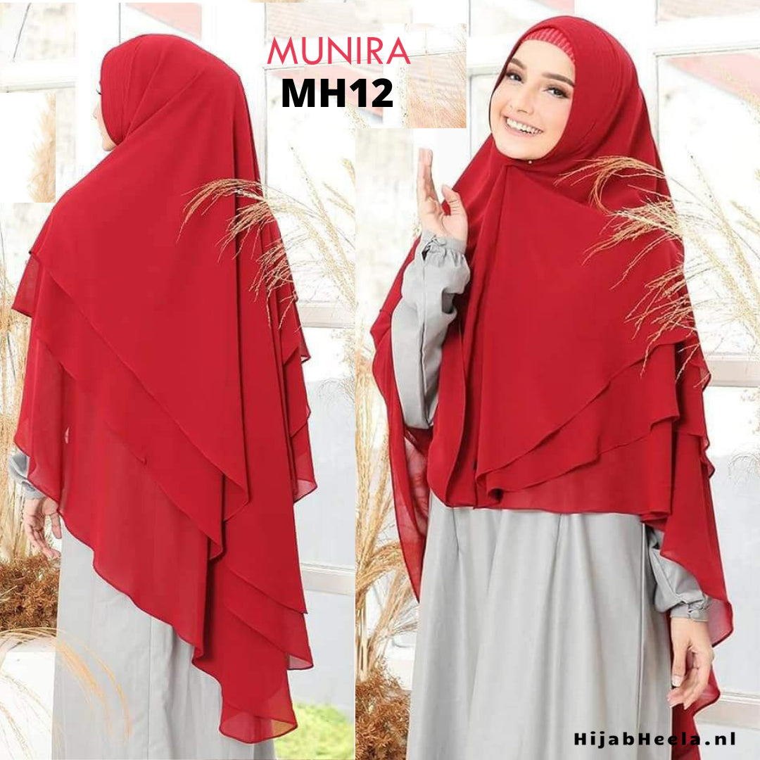 Khimar Dames ā MH12 Zacht Kapje van Munira, productfoto 5. De afgebeelde abaya is niet inbegrepen.