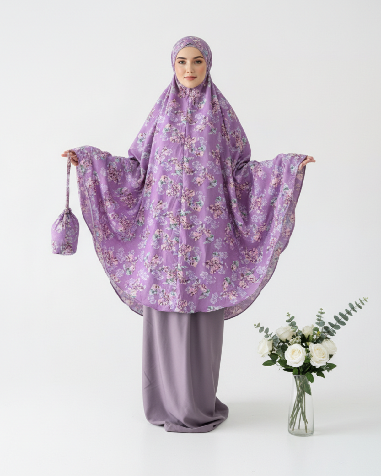 Lavender purple mukena - wrinkle free
