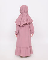 Set abaya kids Kaylie dustypink achterkant 