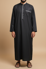 Jubah List Black