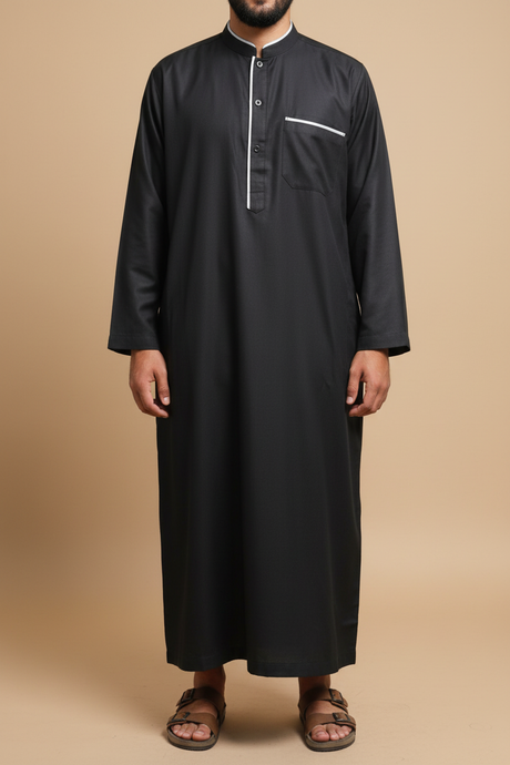 Jubah List Black