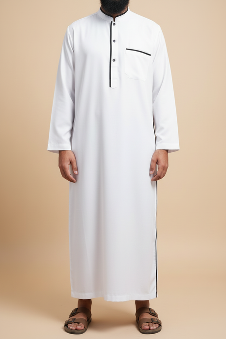 Jubah List White