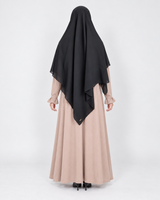 Ayesha Zipper Square khimar zwart maat L, achteraanzicht met Abaya Eliana Millo