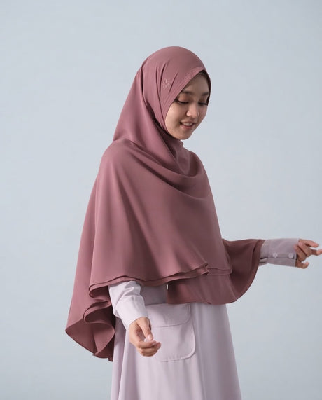 Khimar Dames – Liteberry zonder kapje van Hijab Alila, productfoto 4. De afgebeelde abaya is niet inbegrepen.