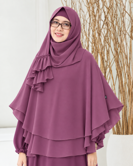 Khimar Dames – MP03 zonder Kapje van Munira, productfoto 4. De afgebeelde abaya is niet inbegrepen.