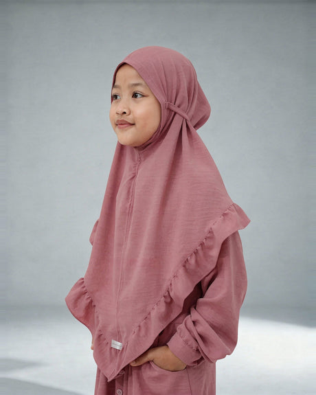 Khimar Komotini voor meisjes van Jazz-stof – Hijab Heela