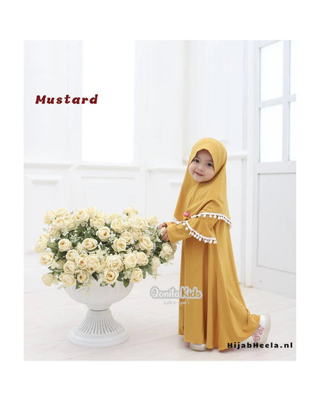a woman in a yellow dress is holding a bouquet of flowers 