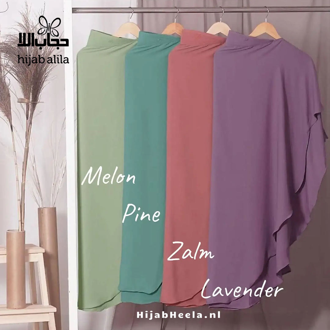 Khimar Dames – Fitri zacht kapje van Hijab Alila, productfoto 3. De afgebeelde abaya is niet inbegrepen.