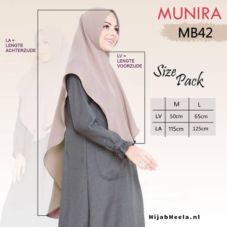 Khimar Dames – MB42 van Munira, productfoto 3. De afgebeelde abaya is niet inbegrepen.